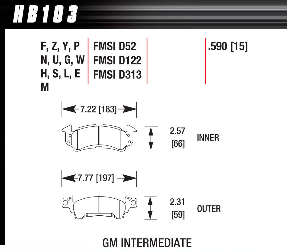 Road Racing Pads - HB103E590