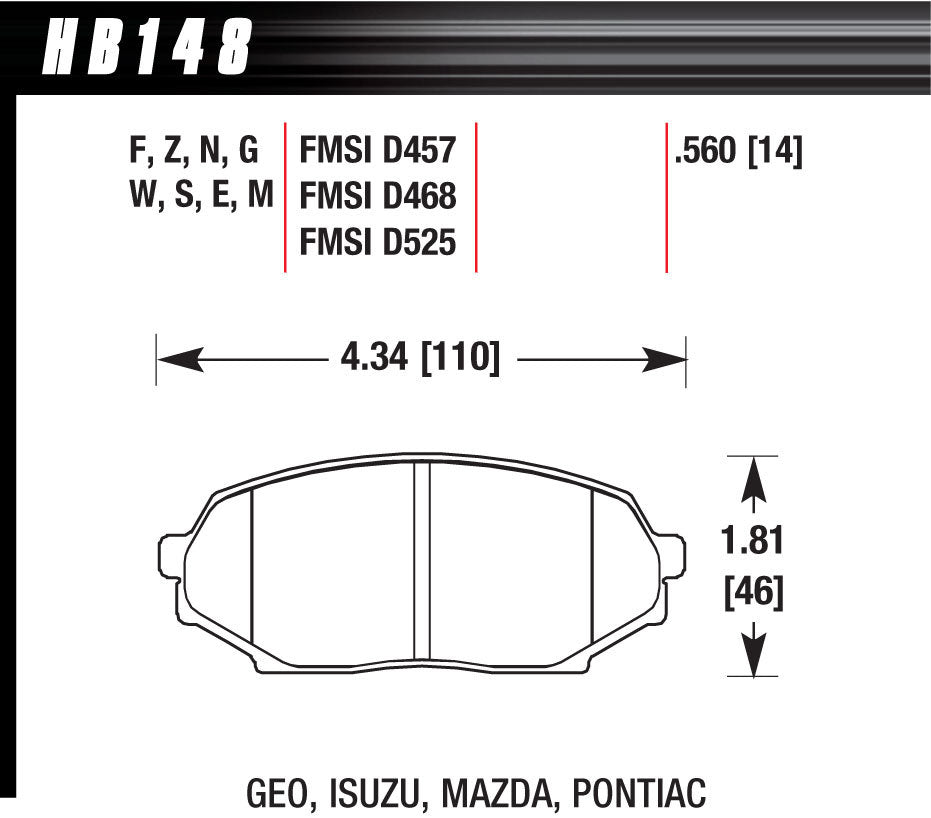 Brake Pads - HB148W560