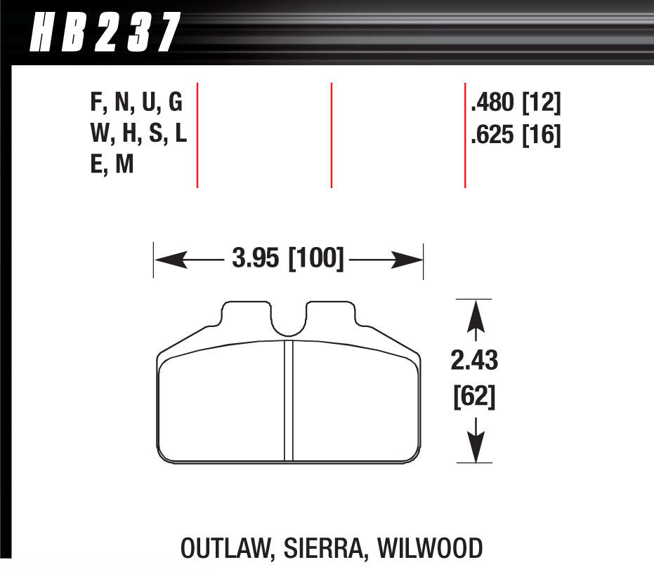 Brake Pads - Black - HB237M625