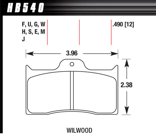 Hawk DTC-60 Brake Pads Wilwood - HB540G490