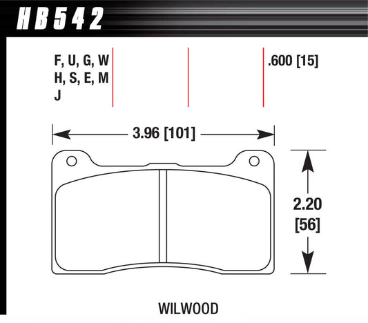 Brake Pad Billet DynaPro Narrow DTC-30 - HB542W600