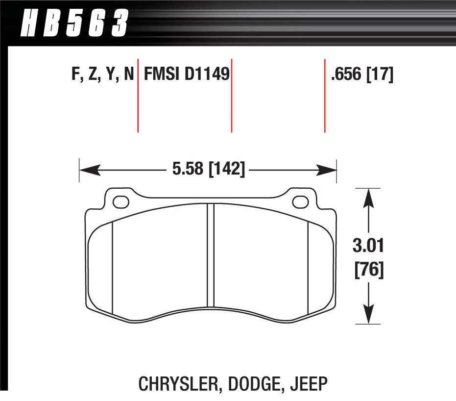 Brake Pad Set - HB563F656