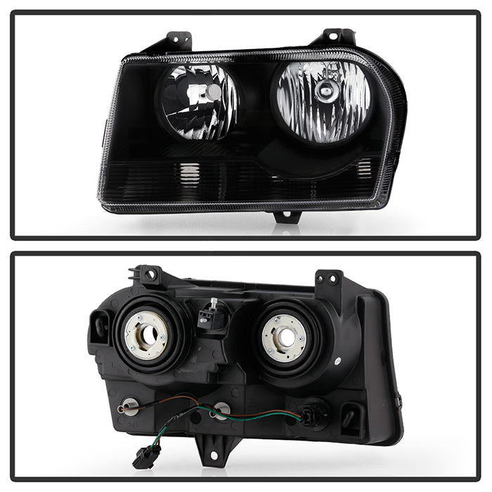 SPYDER Xtune Chrysler 300 05-08 Halogen Non-Projection Style Only Crystal Headlights Black HD-JH-C305-HA-BK 9026423