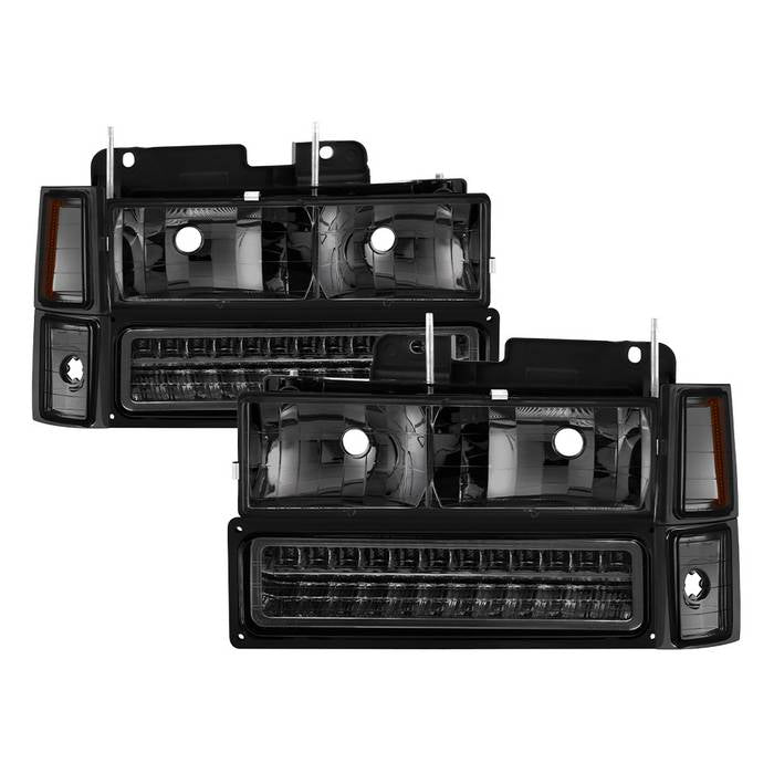 FR SPORT SPYDER Xtune 92-94 Blazer Full Size Corner/LED Bumper Headlights Smoke...