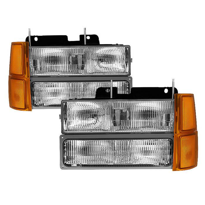 FR SPORT SPYDER Xtune Chevy Suburban 94-98 Headlights w/ Corner & Parking Lights 8pcs - OEM...