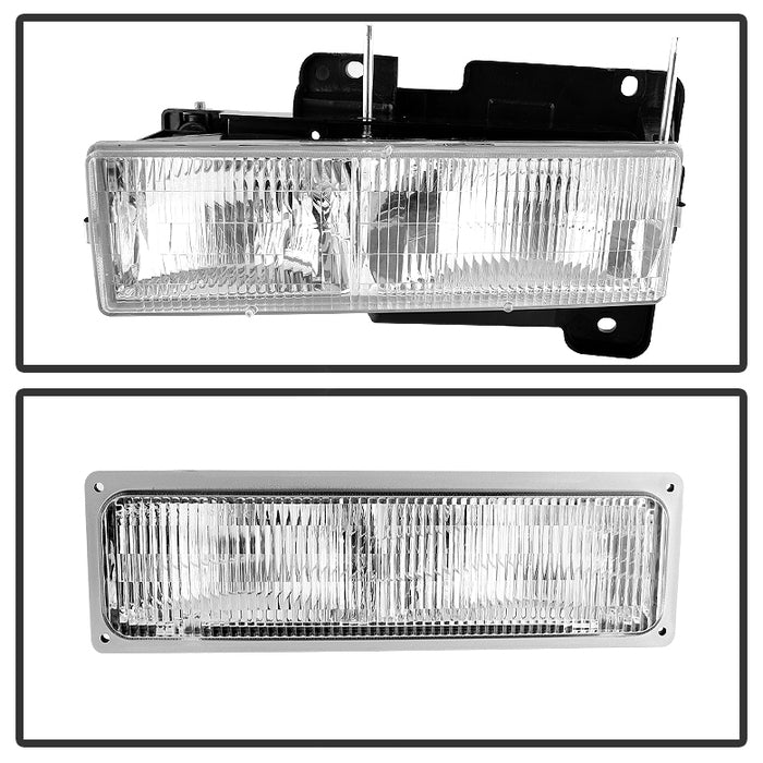 FR SPORT SPYDER Xtune Chevy Suburban 94-98 Headlights w/ Corner & Parking Lights 8pcs - OEM...
