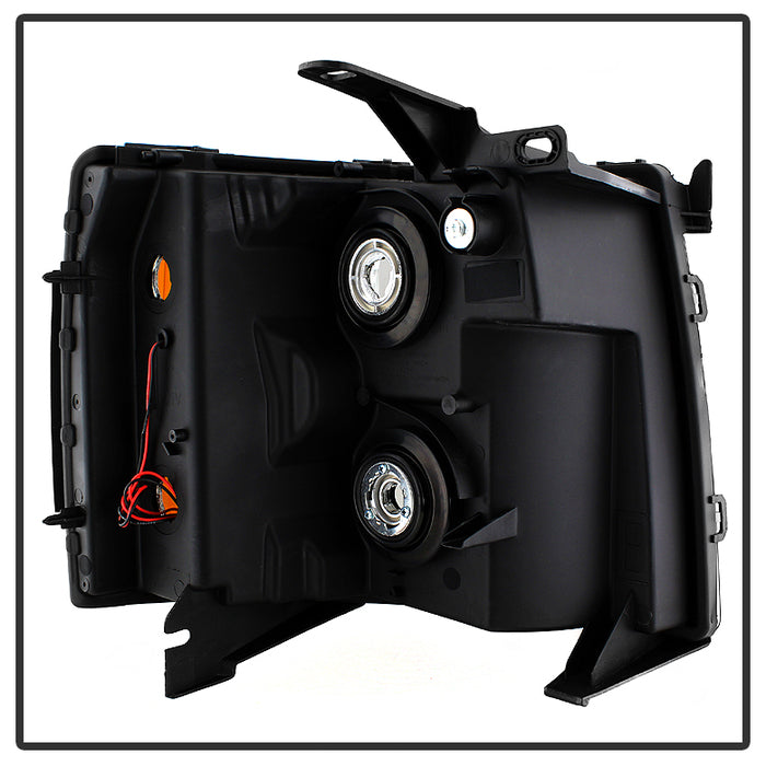 SPYDER Xtune Chevy Silverado 07-13 Crystal Headlights w/ Drl LED Design Black HD-JH-CS07-LED-C 9032981