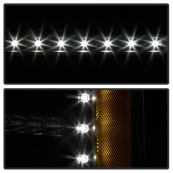 SPYDER xTune 03-06 Chevy Silverado 1500/2500/3500 Headlights LED Bmpr Lights Blk (HD-JH-CSIL03-LED-BK-SET) 9046384