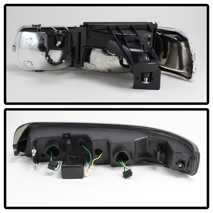 FR SPORT SPYDER Xtune Chevy TahOE 00-06 Headlights w/ LED Bumper Lights Amber Black...