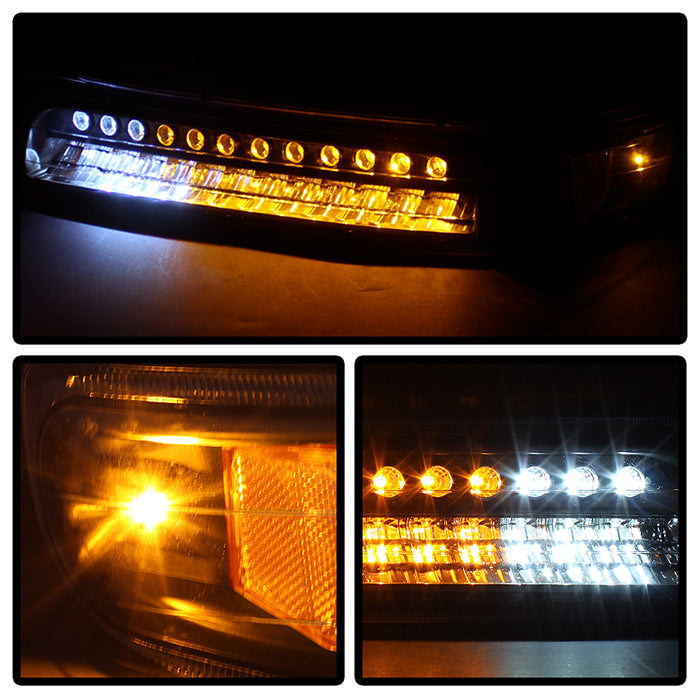 FR SPORT SPYDER Xtune Chevy TahOE 00-06 Headlights w/ LED Bumper Lights Amber Black...