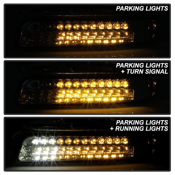 FR SPORT SPYDER Xtune Chevy TahOE 00-06 Headlights w/ LED Bumper Lights Amber Chrome...