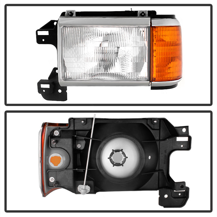 FR SPORT SPYDER xTune Ford Bronco F150 F250 F350 F450 1987-1991 OEM Style Headlights - Chrome...