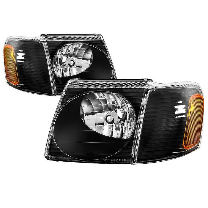 FR SPORT SPYDER xTune 01-03 Ford Explorer Sport 4pc OEM Style Headlights w/Corner - Black...