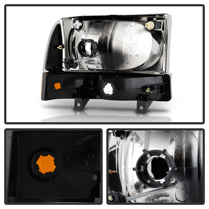 FR SPORT SPYDER Xtune Ford F250/350/450 Superduty 99-04 Crystal Headlights w/ Bumper Lights...
