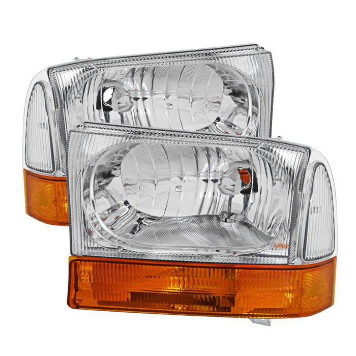 FR SPORT SPYDER Xtune Ford F250/350/450 Superduty 99-04 Crystal Headlights Chrome...