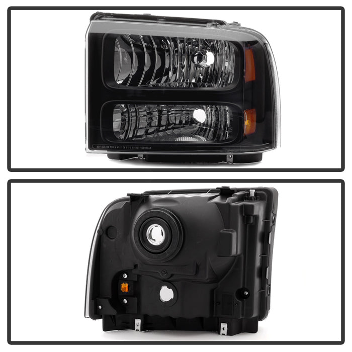 FR SPORT SPYDER Xtune Ford F250 F350 F450 Superduty Excursion 99-04 Headlights Black...