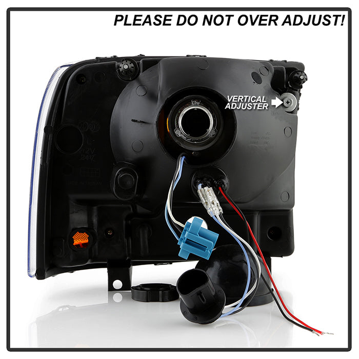 FR SPORT SPYDER Xtune Ford F250 F350 Super Duty 99-04 1Pc Headlights w/ LED Black...