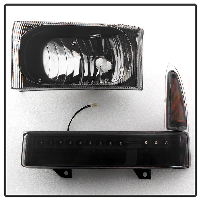 FR SPORT SPYDER xTune Ford F250 F350 Superduty Excursion 99-04 OEM Style Headlights - Black...