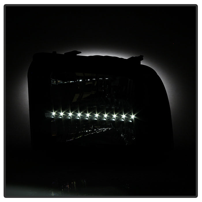 FR SPORT SPYDER Xtune Ford F250/350/450 Super Duty 05-07 Crystal Headlights w/ LED Black...