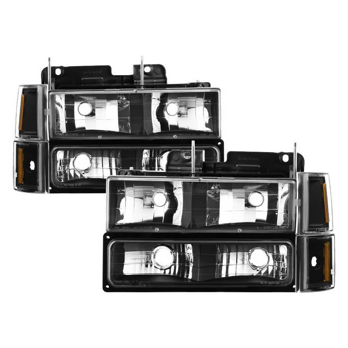FR SPORT SPYDER xTune GMC C/K Series 94-98 Headlights w/ Corner and Parking Lights - Black...