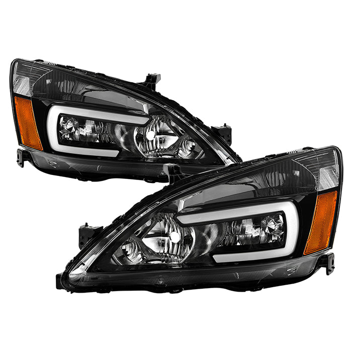 FR SPORT xTune Honda Accord 03-07 2/4Dr LED DRL Crystal Headlights - OE Black HD-JH-HA03-LED-BK...