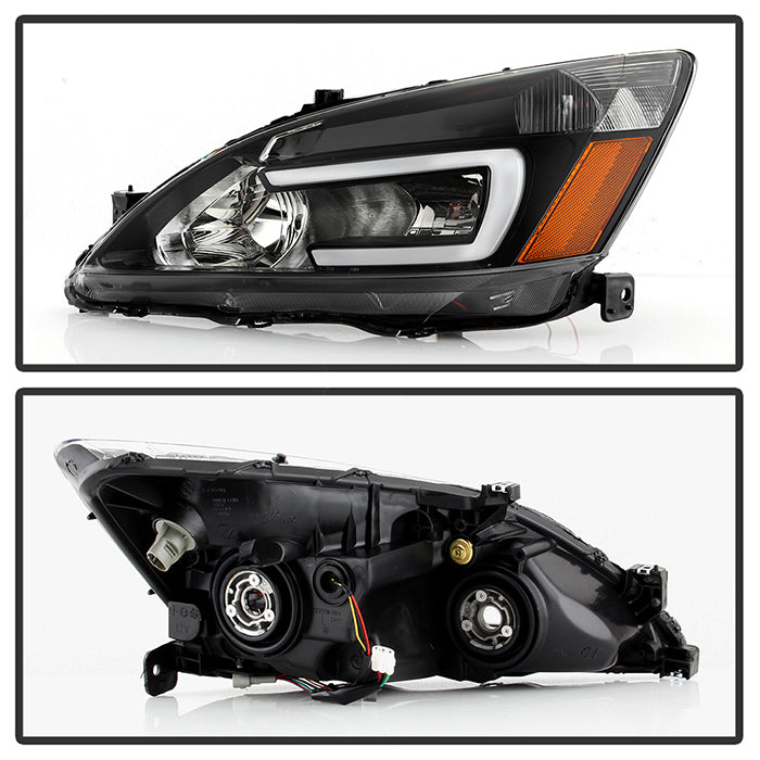 FR SPORT xTune Honda Accord 03-07 2/4Dr LED DRL Crystal Headlights - OE Black HD-JH-HA03-LED-BK...