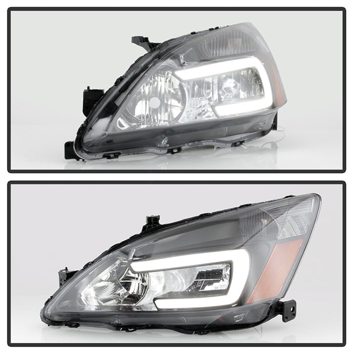FR SPORT xTune Honda Accord 03-07 2/4Dr LED DRL Crystal Headlights - OE Black HD-JH-HA03-LED-BK...