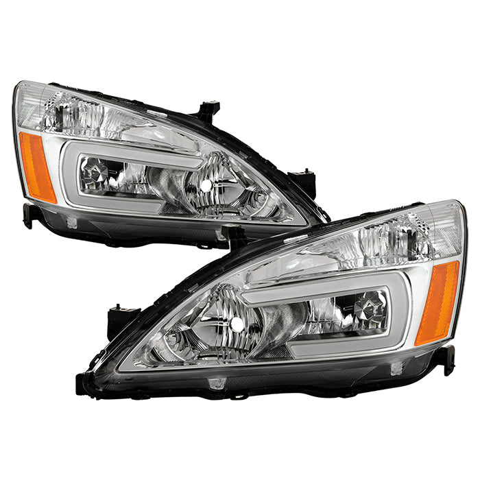 FR SPORT xTune Honda Accord 03-07 2/4Dr LED DRL Crystal Headlights - OE Chrome HD-JH-HA03-LED-C...