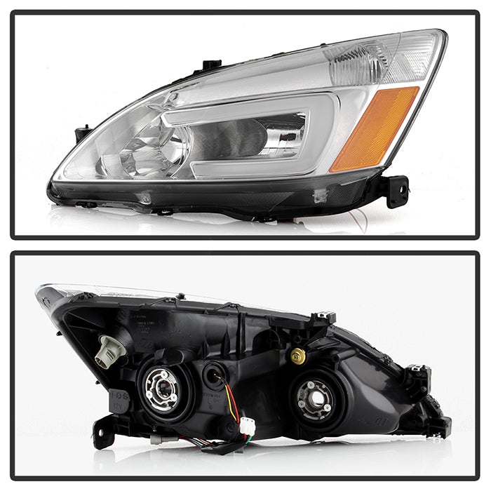 FR SPORT xTune Honda Accord 03-07 2/4Dr LED DRL Crystal Headlights - OE Chrome HD-JH-HA03-LED-C...