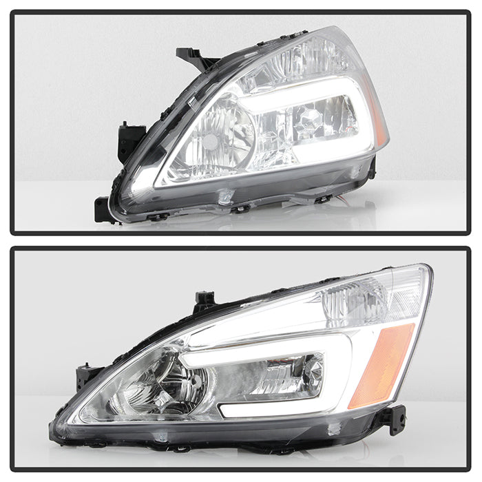 FR SPORT xTune Honda Accord 03-07 2/4Dr LED DRL Crystal Headlights - OE Chrome HD-JH-HA03-LED-C...