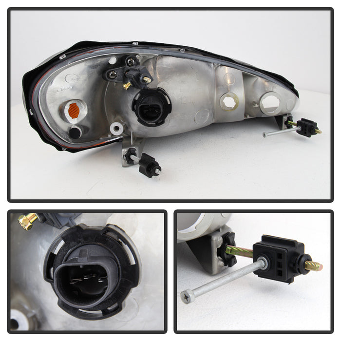 FR SPORT SPYDER Xtune Pontiac Grand Am 99-05 Crystal Headlights Chrome HD-JH-PGAM99-AM-C 9023514...