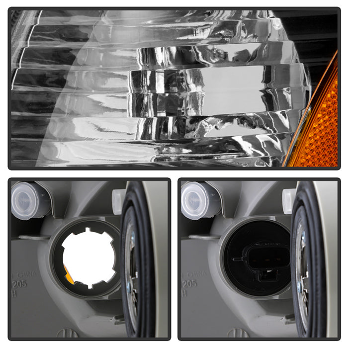 SPYDER Xtune Toyota Corolla 01-02 Crystal Headlights w/ Amber Corner Lights Black HD-JH-TC01-AM-BK 5072948