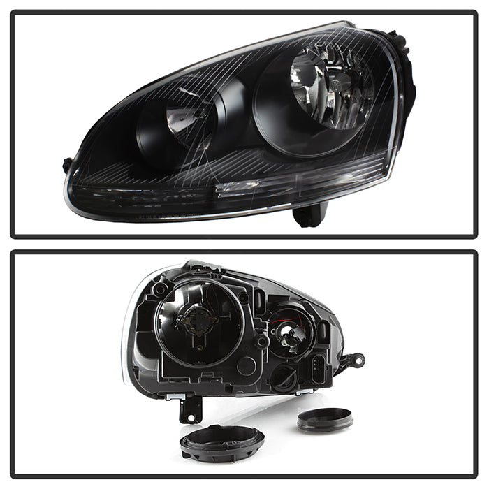 FR SPORT SPYDER xTune Volkswagen Golf 06-09 OEM Style Headlights Black - OEM Black HD-JH-VJ06-BK...