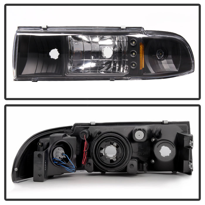 SPYDER Xtune Chevy Caprice 91-96 / Impala 91-96 1Pc LED Crystal Headlights Black HD-ON-CCP91-1PC-LED-BK 5031631