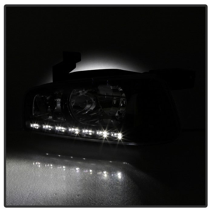 SPYDER Xtune Dodge Charger 06-10 1Pc LED Crystal Headlights Black HD-ON-DCH05-1PC-LED-BK 5017635