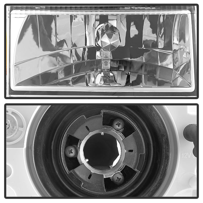 SPYDER Xtune Jeep Grand Cherokee 93-98 1Pc Crystal Headlights Chrome HD-ON-JGC93-1PC-LED-C 5017659
