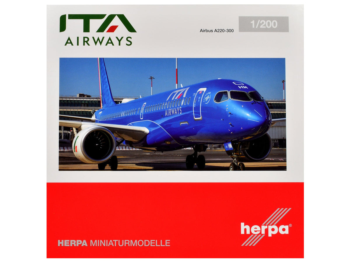 Rapid Vehicles Airbus A220-300 Commercial Aircraft "ITA Airways" (EI-HHM) Blue with Tail Stripes...
