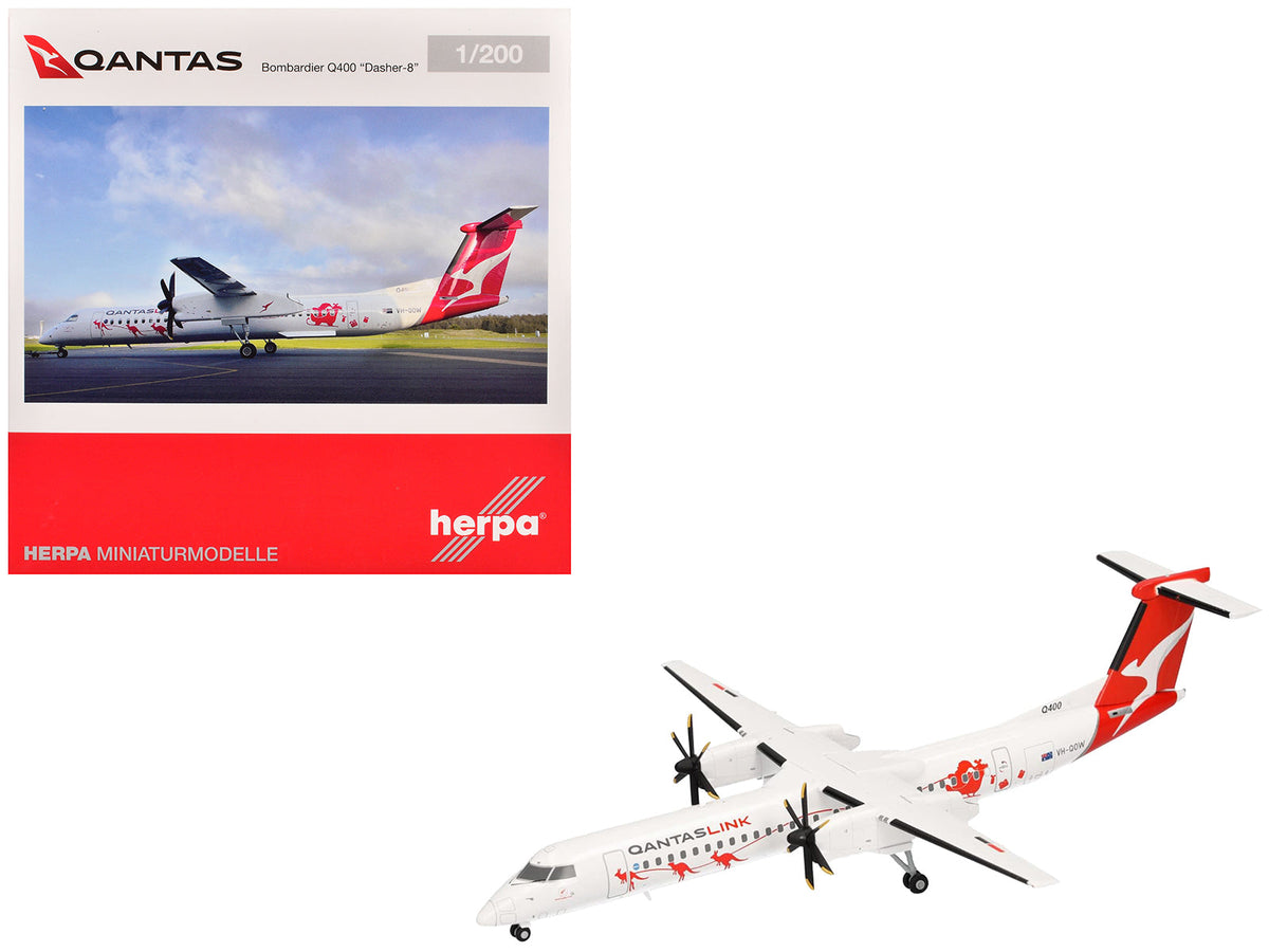 Rapid Vehicles Bombardier Q400 Commercial Aircraft "QantasLink - Dasher-8 Livery" (VH-QOW) White...