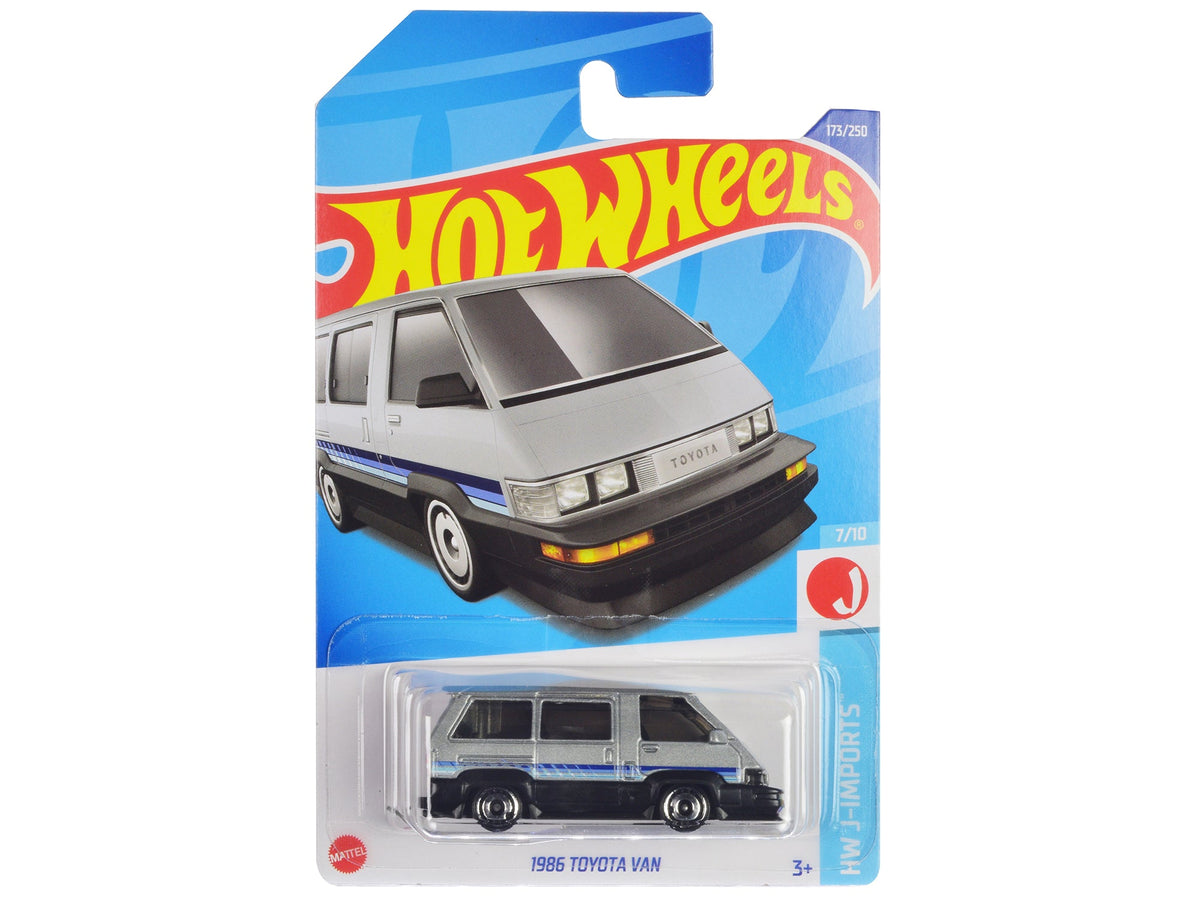 Rapid Vehicles 1986 Toyota Van Silver Metallic and Black with Stripes "HW J-Imports" Series...