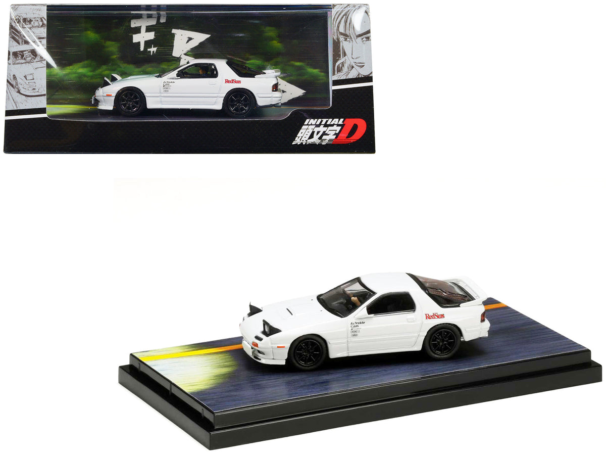 Rapid Vehicles Mazda RX-7 (FC3S) RHD (Right Hand Drive) White "RedSuns" with Ryosuke Takahashi...