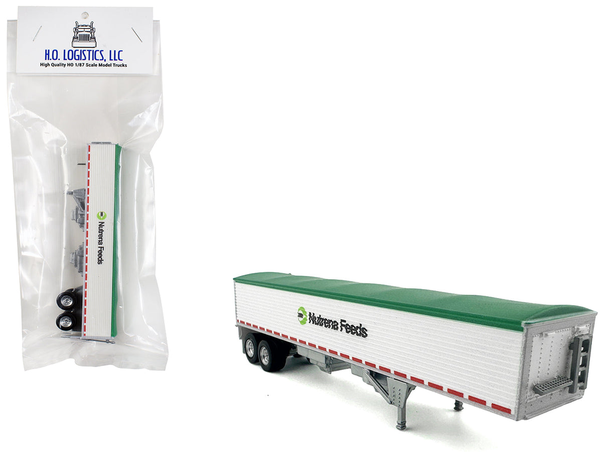 Rapid Vehicles Covered Grain Trailer White with Green Tarp "Nutrena Feeds" 1/87 (HO) Plastic...
