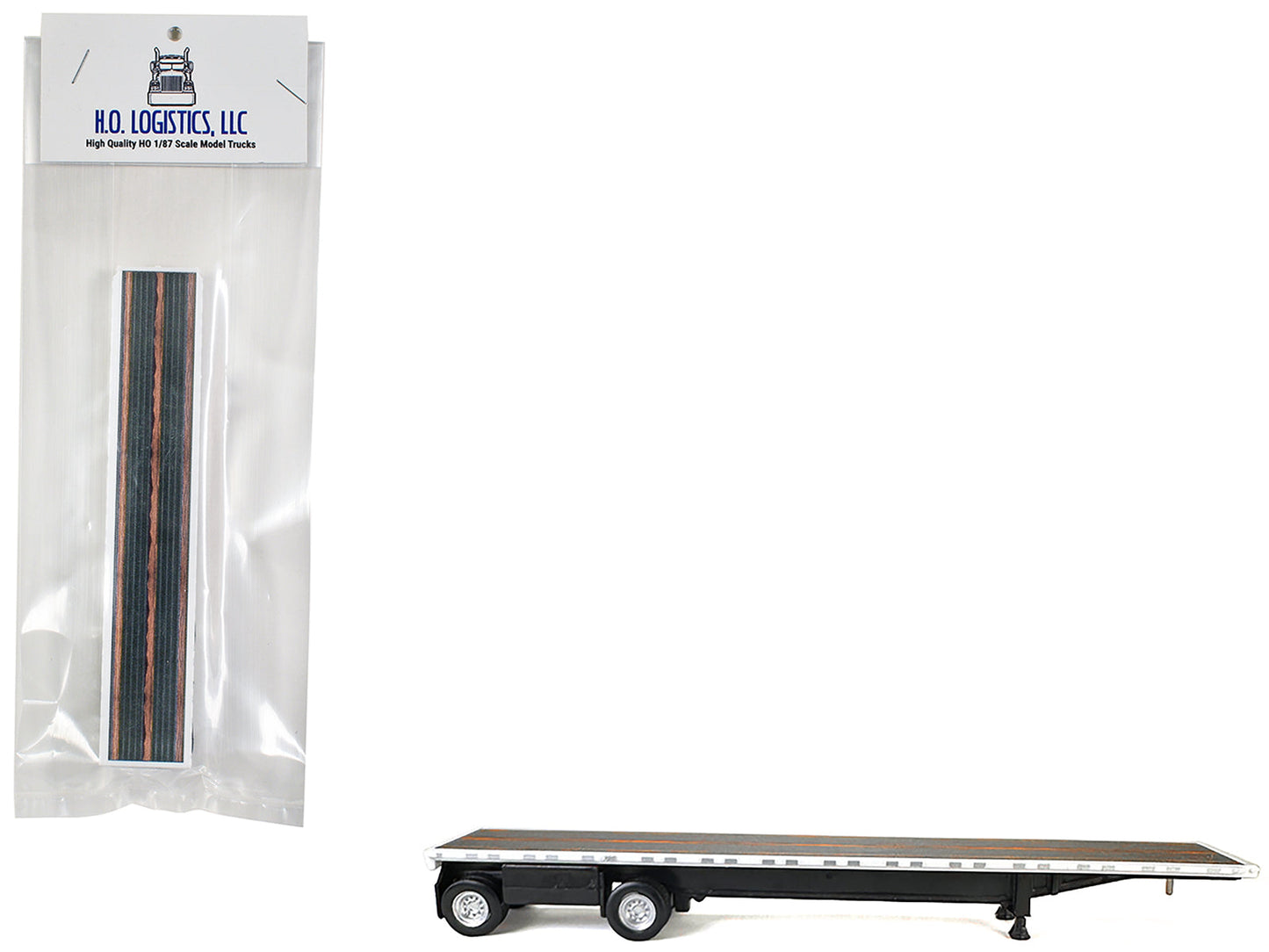 High Boy Spread Axle Flatbed Trailer White 1/87 (HO) Plastic Model Car by HO Logistics  free shipping USA
