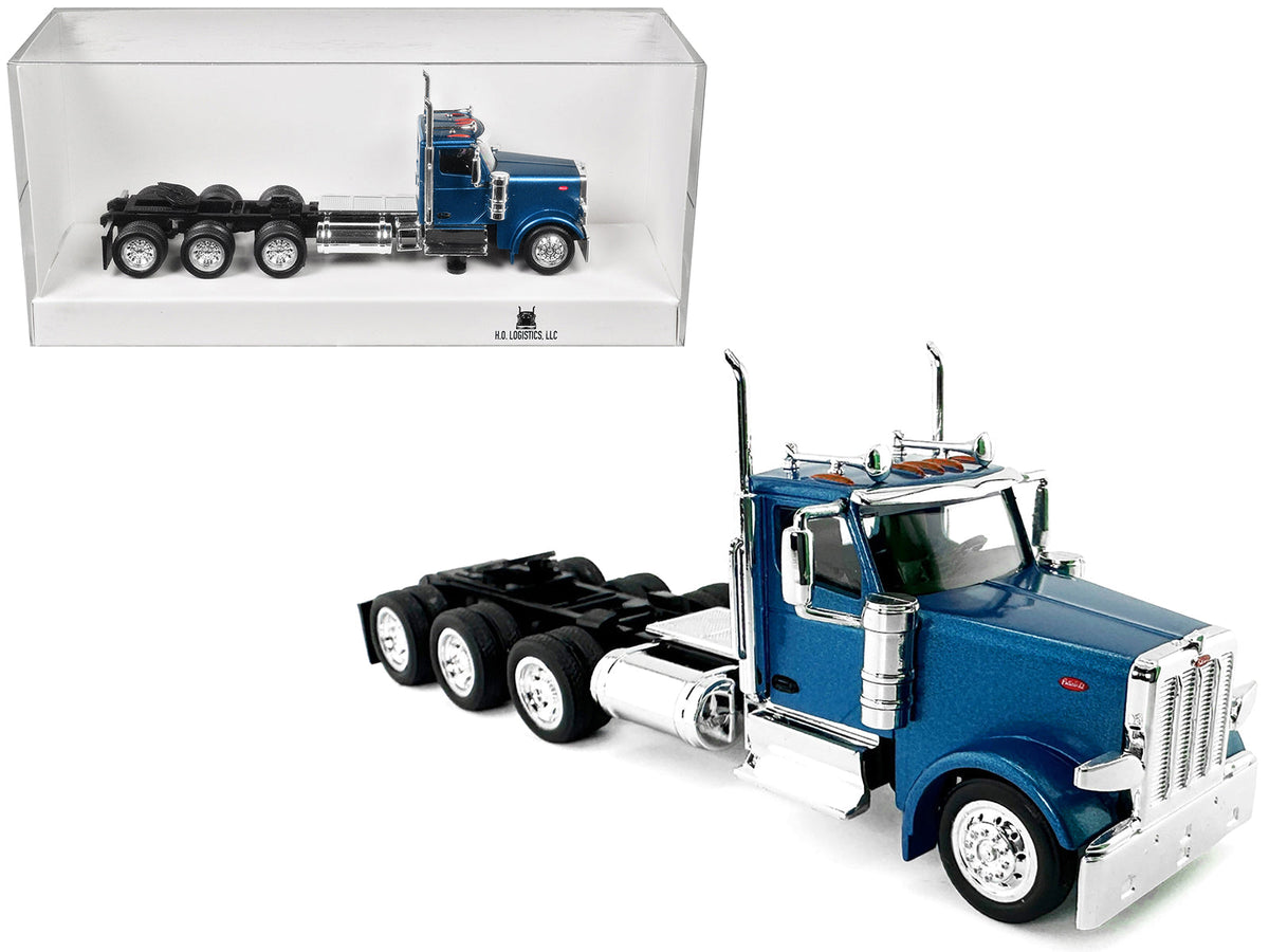 Rapid Vehicles Peterbilt 589 3-Axel Day Cab Blue Metallic 1/87 (HO) Plastic Model Car by HO...