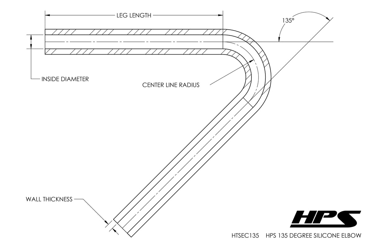 HPS Performance Products HPS 3/8" Silicone 135 Degree Elbow Coupler Hose, High Temp 4-ply Reinforced (9.5mm ID)