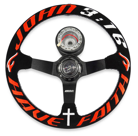 Bull Boost Performance Have Faith Steering Wheel + Hub Adapter for Toyota Chaser KE70 AE71 AE82...