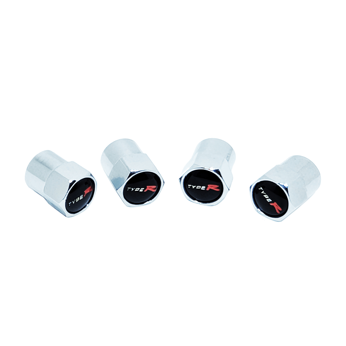 Chrome Valve Stem Tire Caps, Style: Honda Type-R