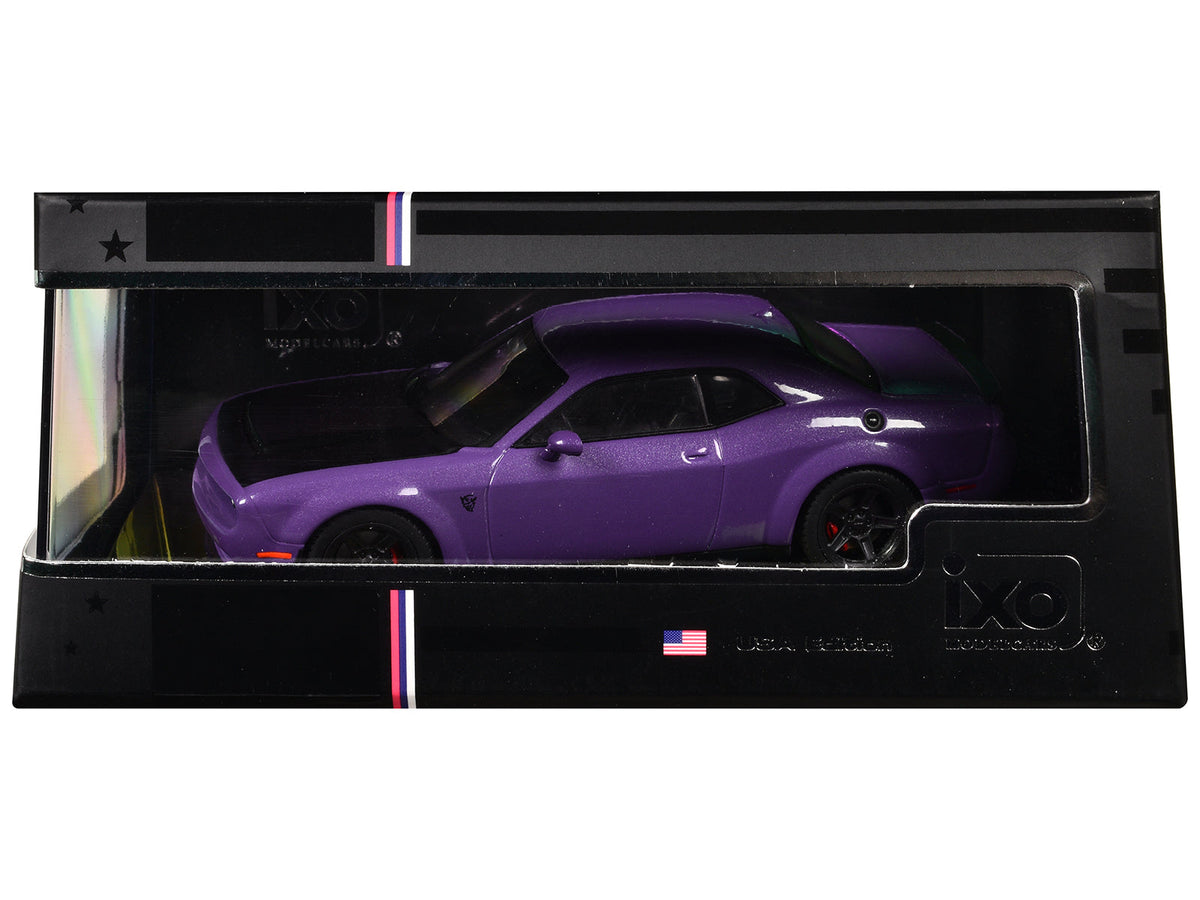 Rapid Vehicles 2018 Dodge Challenger SRT Demon Plum Crazy Metallic with Matt Black Hood 1/43...