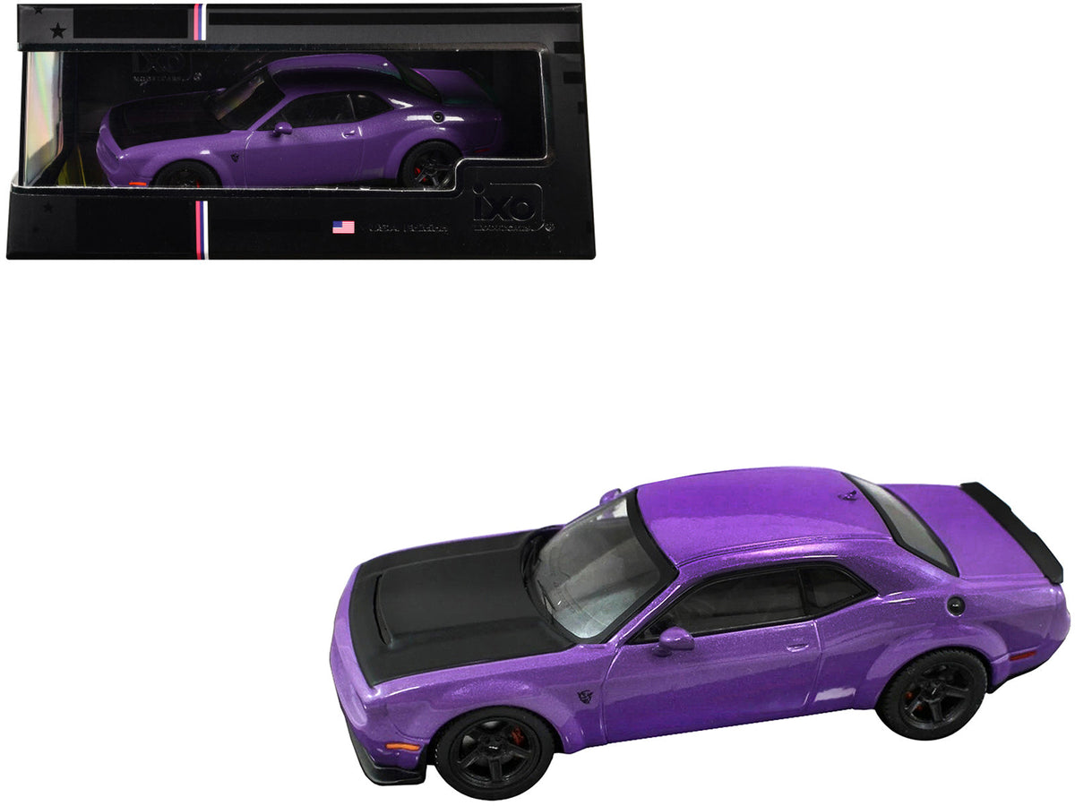 Rapid Vehicles 2018 Dodge Challenger SRT Demon Plum Crazy Metallic with Matt Black Hood 1/43...