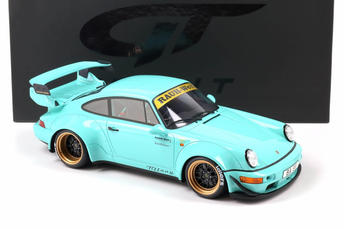 STM Diecast GT Spirit 2020 Porsche 911 930 RWB Tiffany Blue 1:12 - View 2