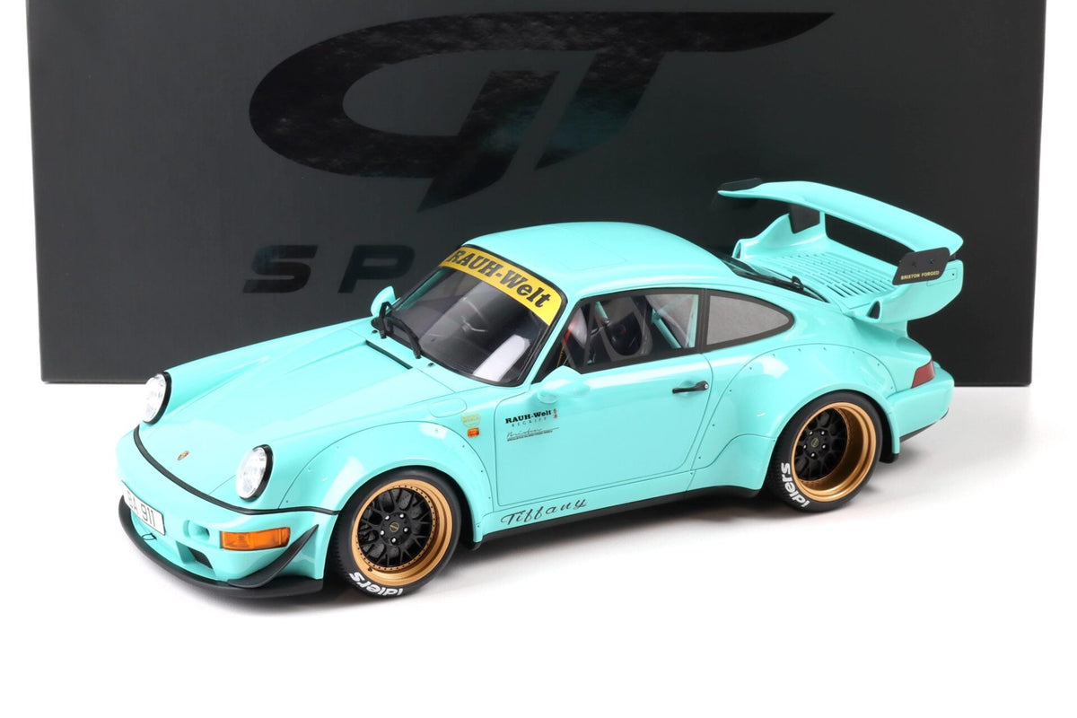 STM Diecast GT Spirit 2020 Porsche 911 930 RWB Tiffany Blue 1:12